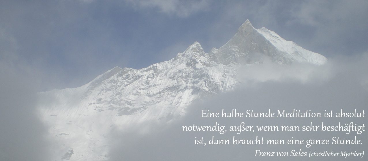 Bild zur Meditation mit Zitat eines spirituellen Lehrers